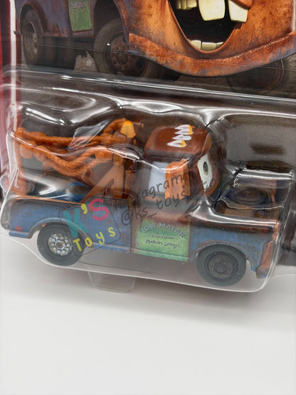 Disney Pixar Cars 1:55 by Mattel 2-Pack, MATER AND TRACTOR WITH TIRE IN MOUTH - 2026 RE-RELEASED 20TH ANNIVERSARY CARD- BNIP