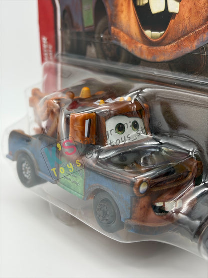 Disney Pixar Cars 1:55 by Mattel 2-Pack, MATER AND TRACTOR WITH TIRE IN MOUTH - 2026 RE-RELEASED 20TH ANNIVERSARY CARD- BNIP
