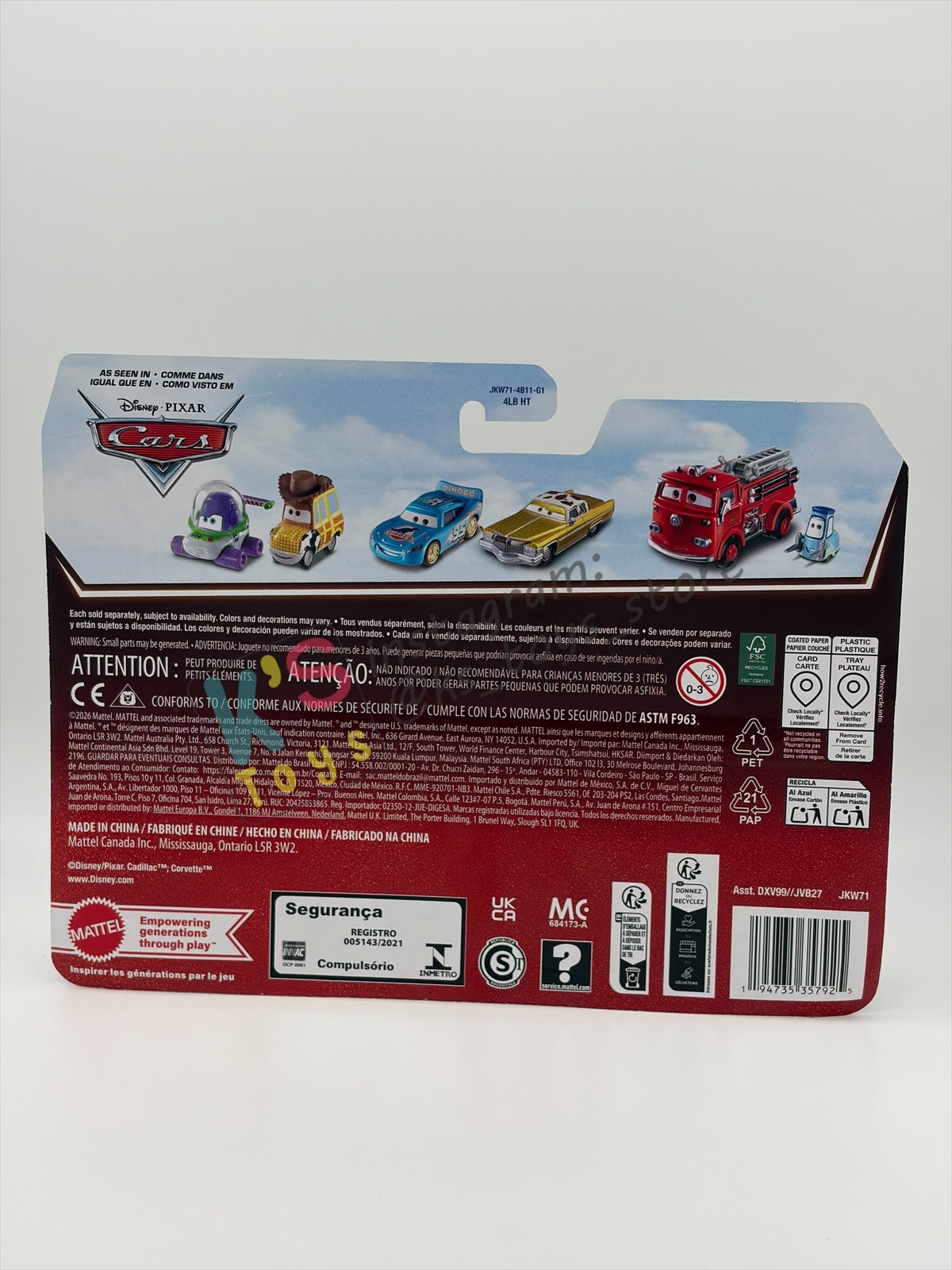 Disney Pixar Cars 1:55 by Mattel 2-Pack, MATER AND TRACTOR WITH TIRE IN MOUTH - 2026 RE-RELEASED 20TH ANNIVERSARY CARD- BNIP
