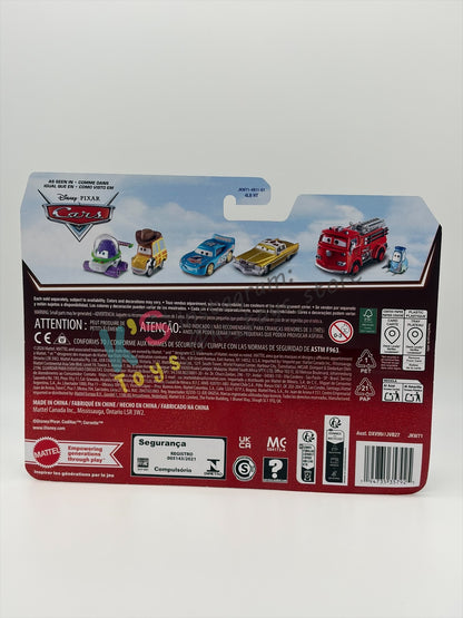 Disney Pixar Cars 1:55 by Mattel 2-Pack, MATER AND TRACTOR WITH TIRE IN MOUTH - 2026 RE-RELEASED 20TH ANNIVERSARY CARD- BNIP