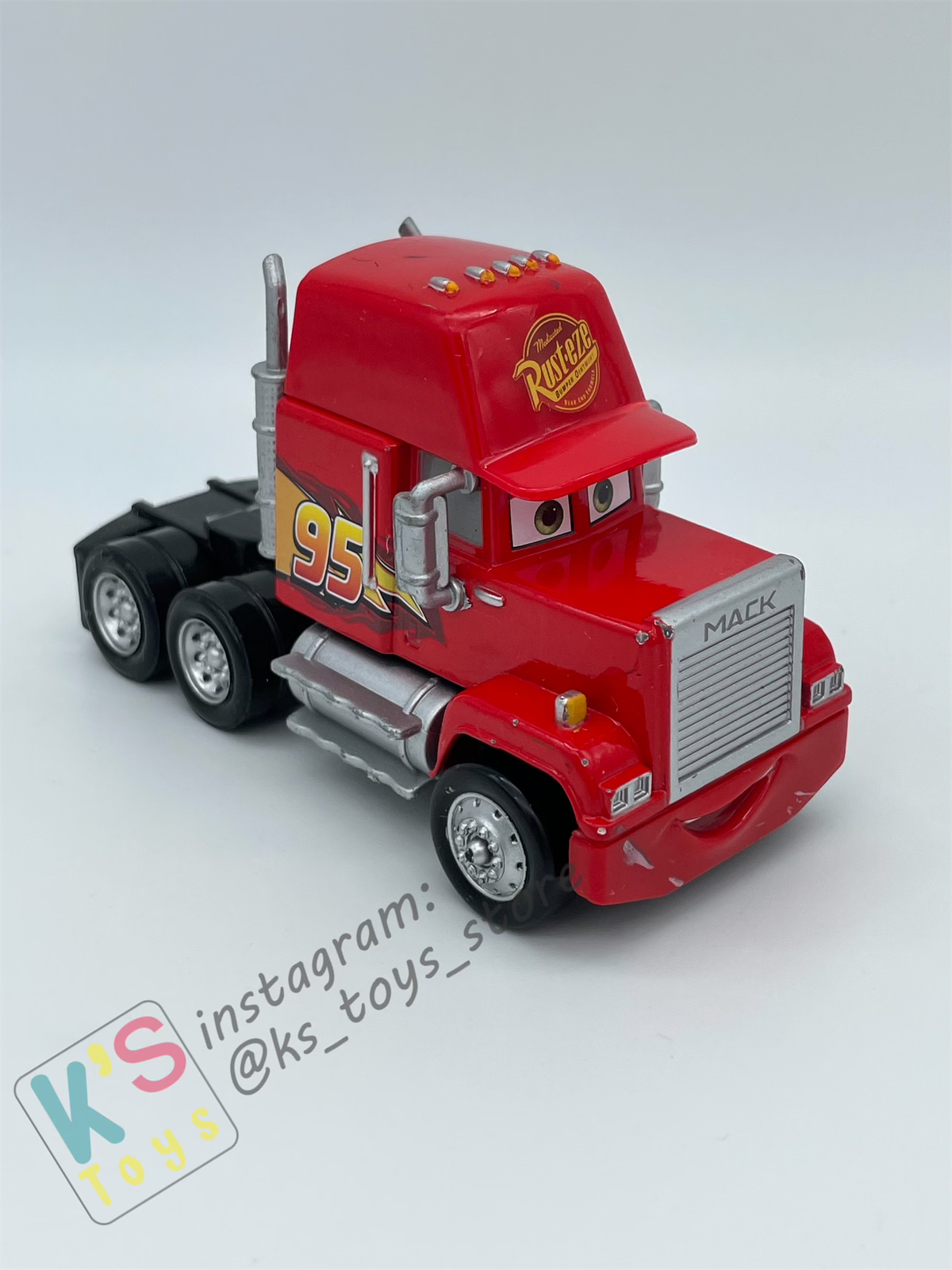 PRE-OWNED / LOOSE DISNEY PIXAR CARS - MACK CARS 3, SEMI TRUCK - PLAYED CONDITION