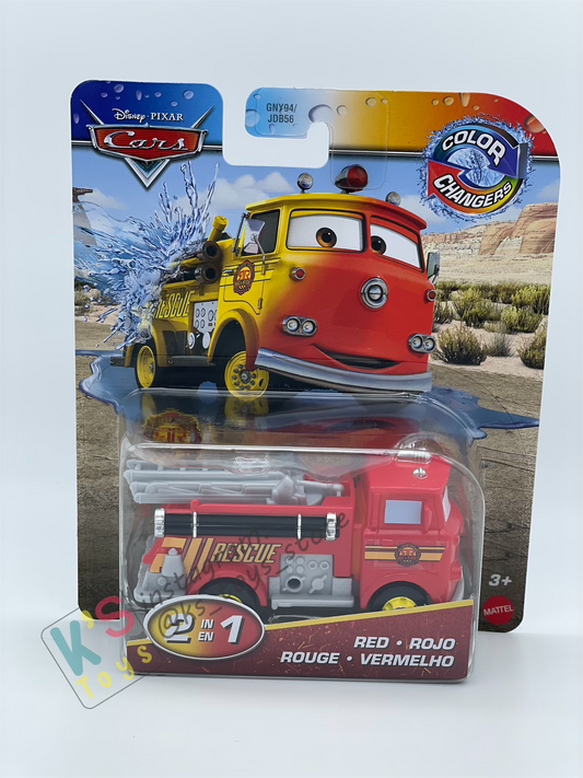 COLOR CHANGERS Disney Pixar Cars by MATTEL, RACE AND RESCUE RED (YELLOW / REED) - 2025 NEW RELEASE - BNIP