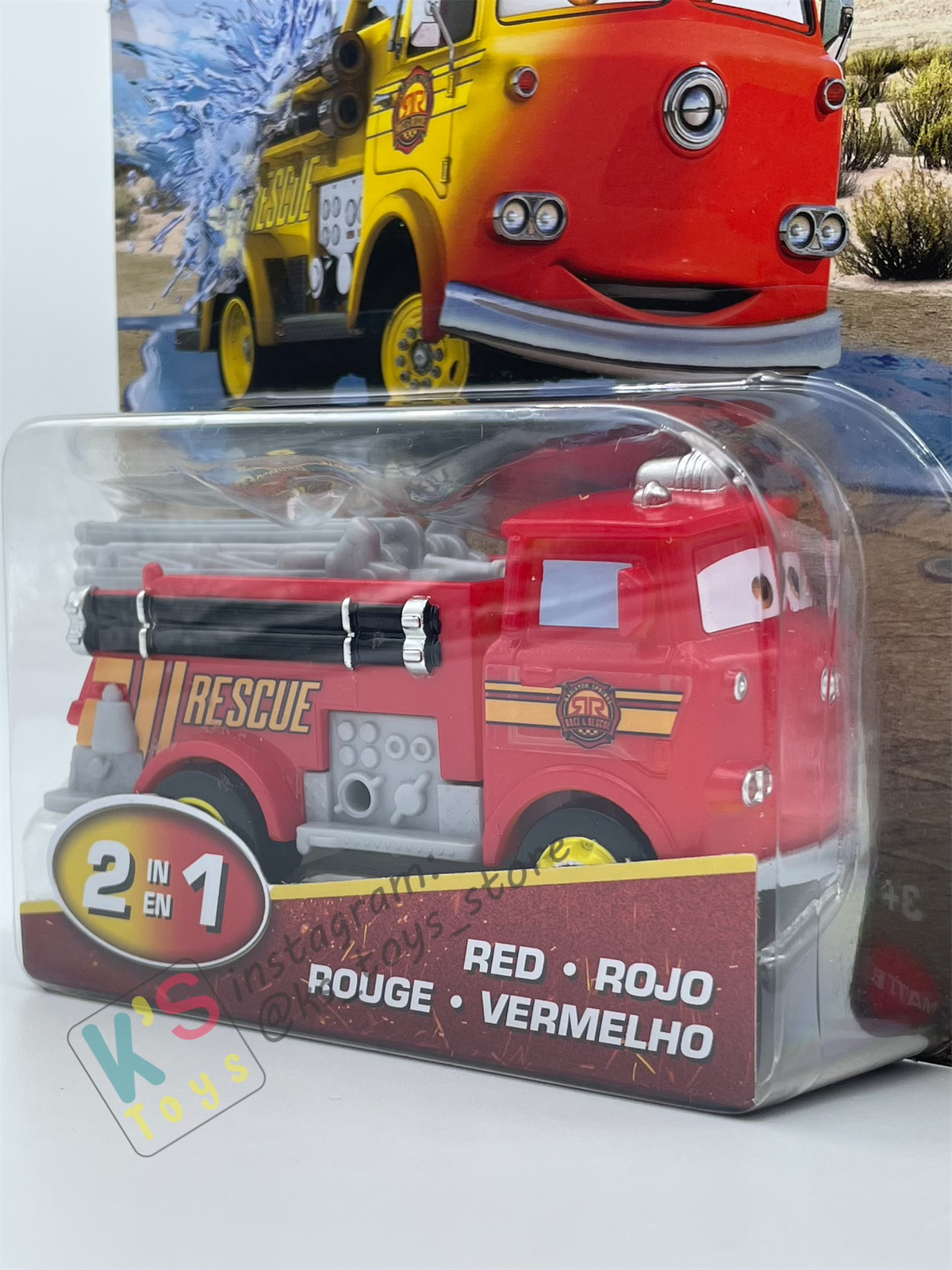 COLOR CHANGERS Disney Pixar Cars by MATTEL, RACE AND RESCUE RED (YELLOW / REED) - 2025 NEW RELEASE - BNIP
