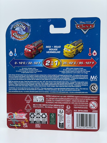 COLOR CHANGERS Disney Pixar Cars by MATTEL, RACE AND RESCUE RED (YELLOW / REED) - 2025 NEW RELEASE - BNIP