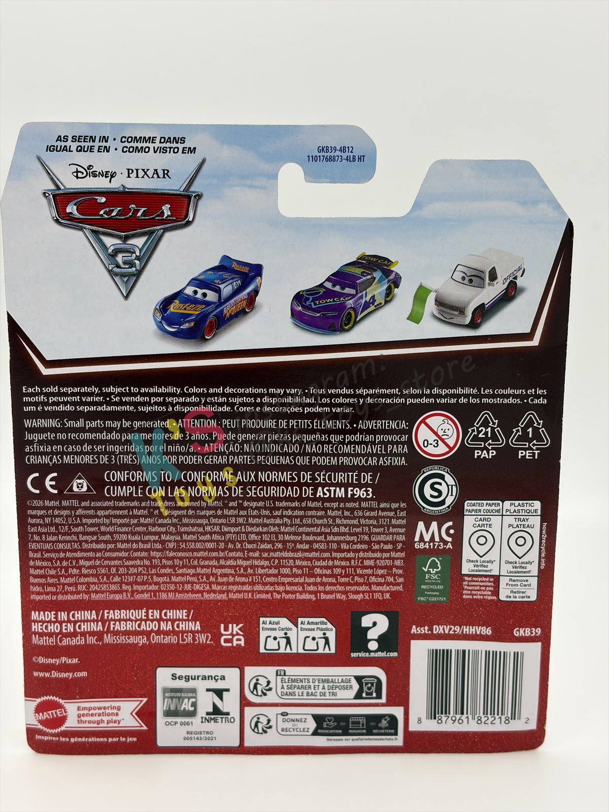 DISNEY PIXAR CARS 1:55 BY MATTEL - "AARON CLOCKER" CARS 3 - 2026 RE-RELEASED NEW CARD - BNIP