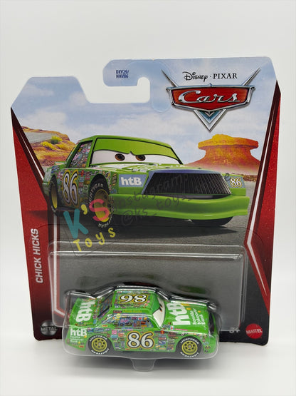 DISNEY PIXAR CARS BY MATTEL 1:55, "CHICK HICKS" - 2026 RE-RELEASED NEW CARD - BNIP