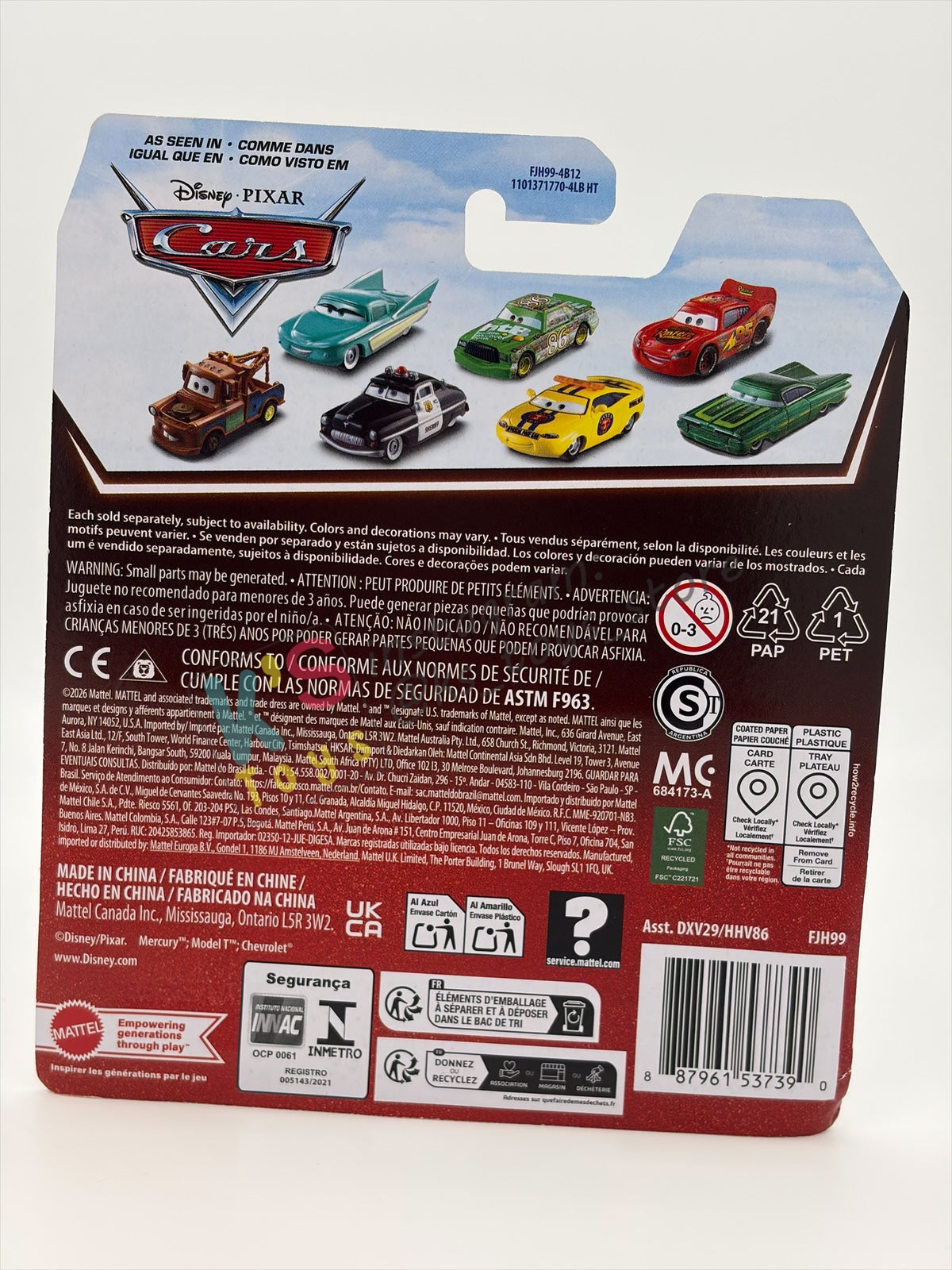 Disney Pixar Cars 1:55 by MATTEL,  "LIZZIE" - 2026 RE-RELEASED NEW CARD - BNIP