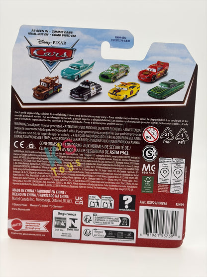 Disney Pixar Cars 1:55 by MATTEL,  "LIZZIE" - 2026 RE-RELEASED NEW CARD - BNIP