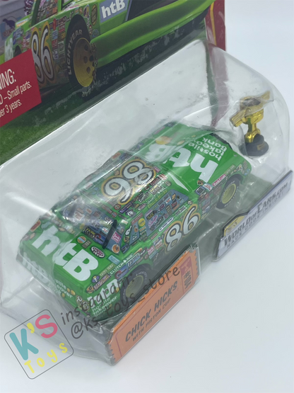 DISNEY PIXAR CARS BY MATTEL 1:55, CHICK HICKS WITH PISTON CUP, PISTON CUP SERIES - BNIP