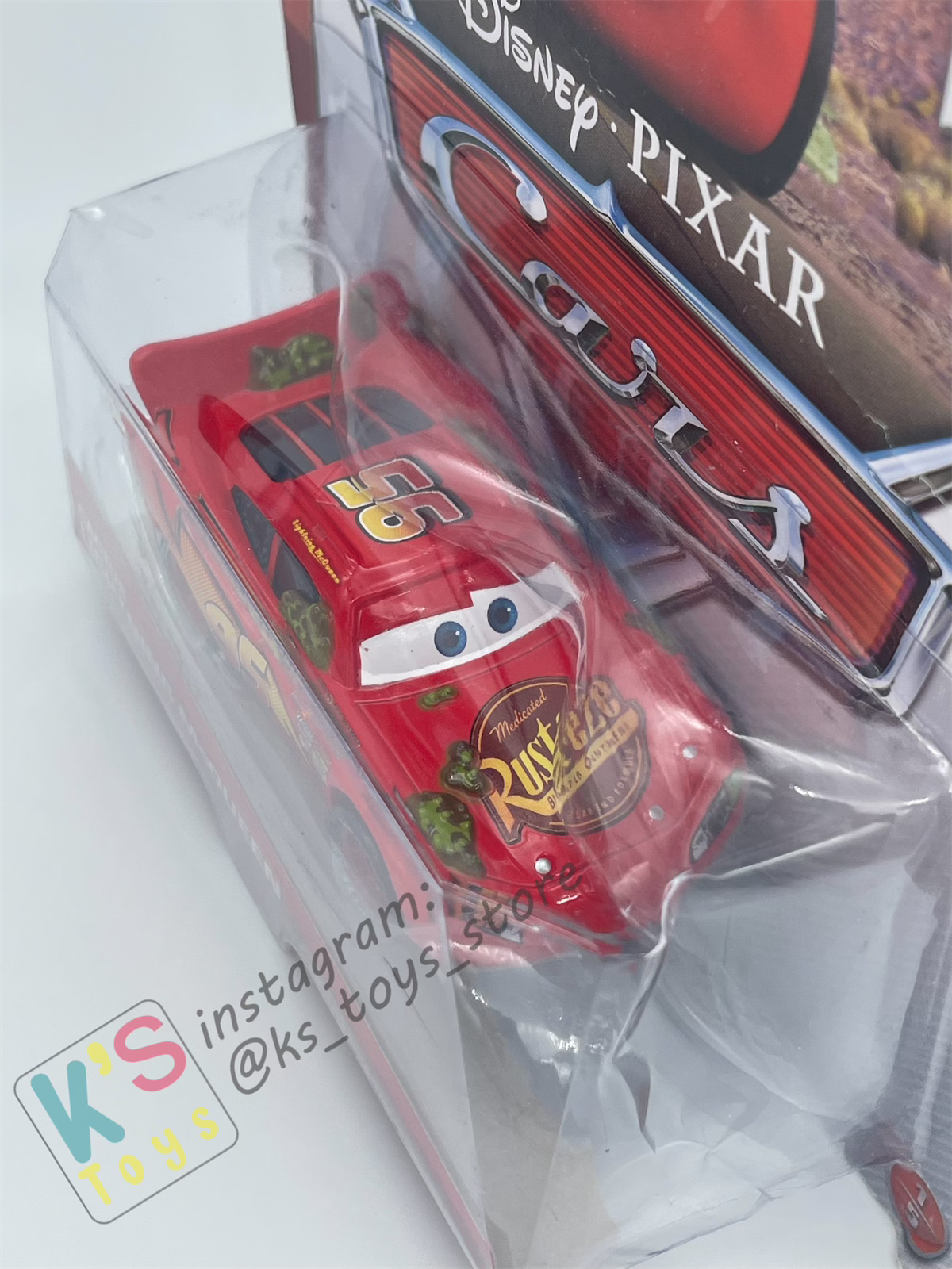 DISNEY PIXAR CARS BY MATTEL 1:55, CACTUS LIGHTNING MCQUEEN WITHOUT RUSTEZE STICKER - BNIP