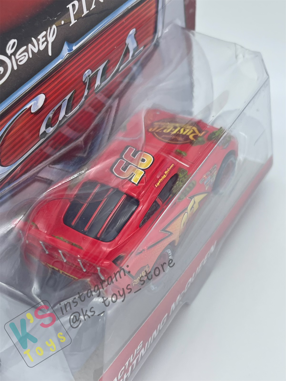 DISNEY PIXAR CARS BY MATTEL 1:55, CACTUS LIGHTNING MCQUEEN WITHOUT RUSTEZE STICKER - BNIP