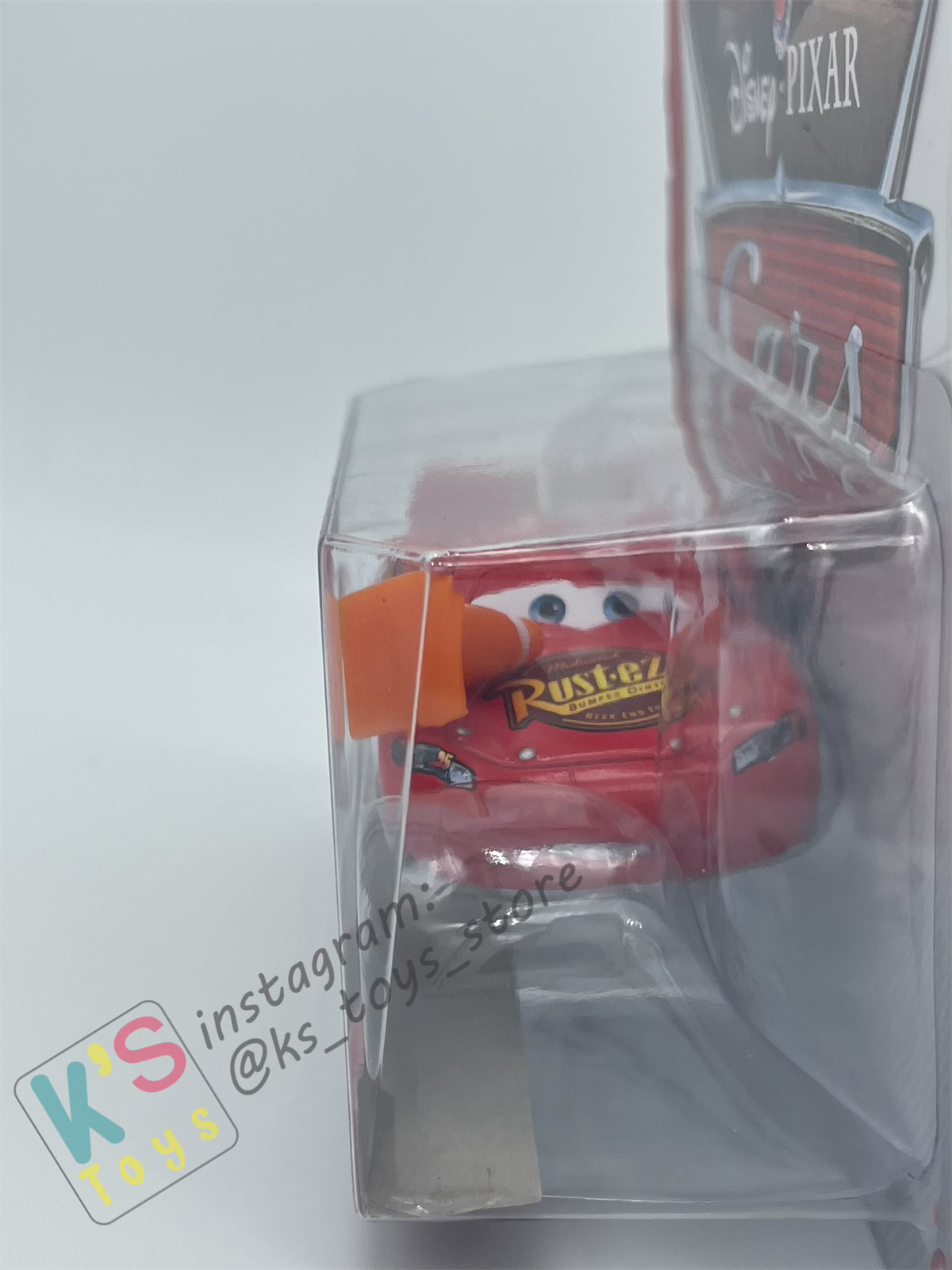 DISNEY PIXAR CARS BY MATTEL 1:55, LIGHTNING MCQUEEN WITH CONE - BNIP