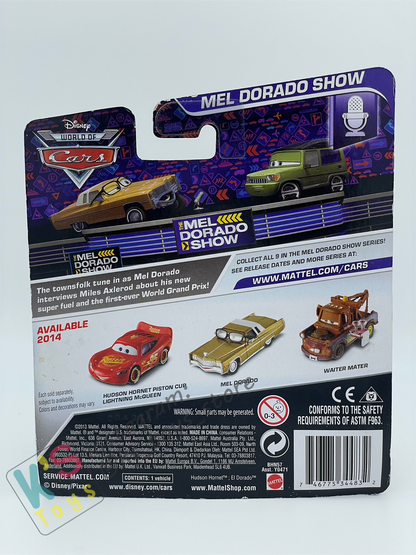 DISNEY PIXAR CARS BY MATTEL 1:55, HUDSON HORNET PISTON CUP LIGHTNING MCQUEEN - MEL DORADO SHOW SERIES - BNIP