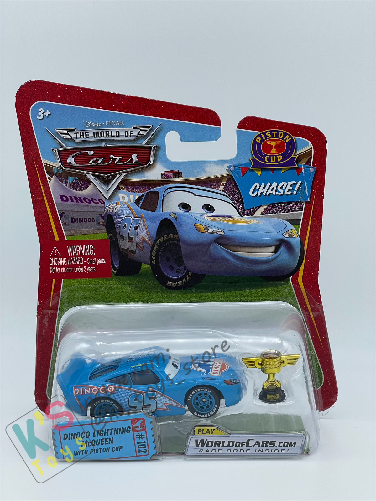 DISNEY PIXAR CARS BY MATTEL 1:55, DINOCO LIGHTNING MCQUEEN WITH PISTON CUP - PISTON CUP CHASE SERIES - BNIP