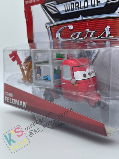 DISNEY PIXAR CARS BY MATTEL 1:55, TRIKE FELDMAN - SUPER CHASE SERIES - BNIP