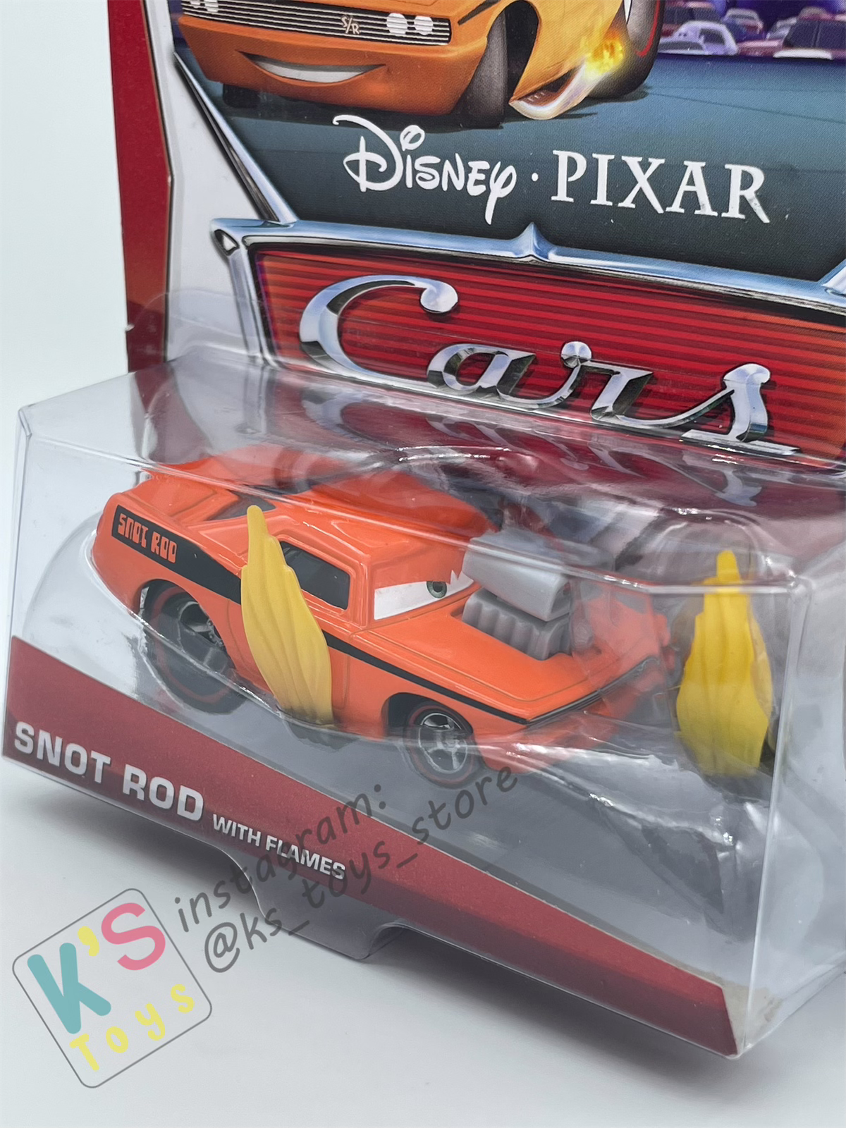 DISNEY PIXAR CARS BY MATTEL 1:55, SNOT ROD WITH FLAMES OPAQUE VARIANT - TUNERS SERIES - BNIP