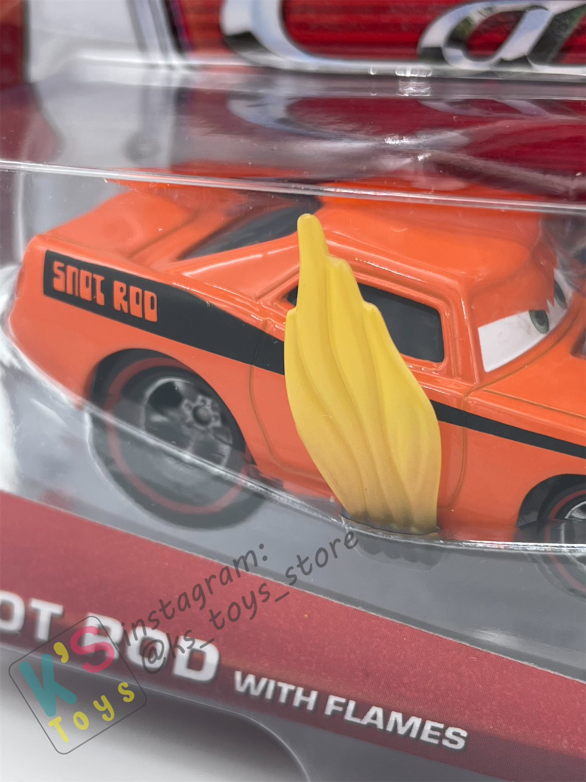 DISNEY PIXAR CARS BY MATTEL 1:55, SNOT ROD WITH FLAMES OPAQUE VARIANT - TUNERS SERIES - BNIP