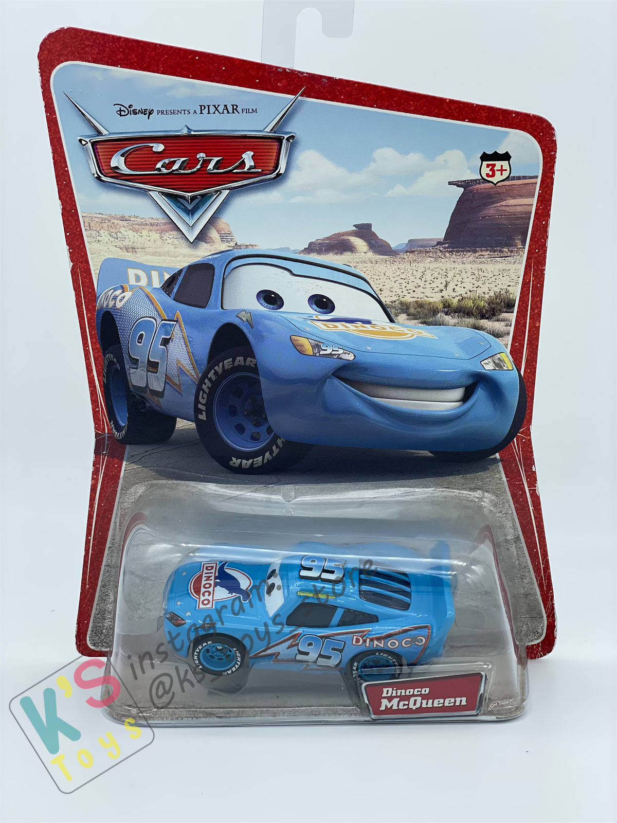 DISNEY PIXAR CARS BY MATTEL 1:55, DINOCO LIGHTNING MCQUEEN, FIRST RELEASED - BNIP