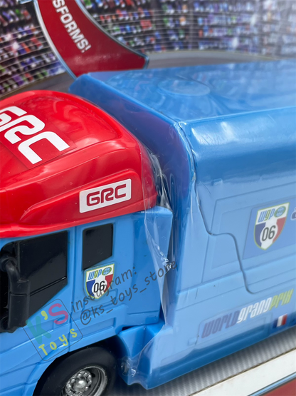 DISNEY PIXAR CARS BY MATTEL "ANDRE TRANSFORMING TRANSPORTER" STUNT RACERS SERIES - BNIP