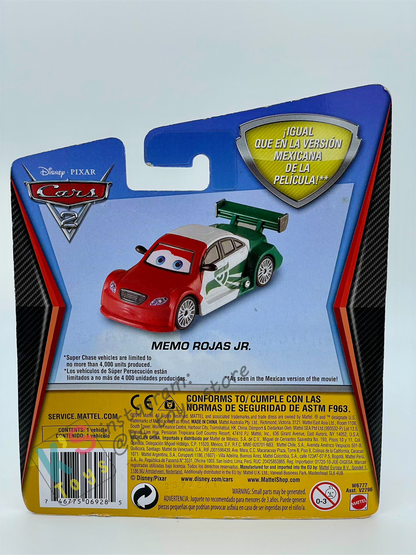 DISNEY PIXAR CARS BY MATTEL "MEMO ROJAS JR" SUPER CHASE CARS 2 SERIES - BNIP