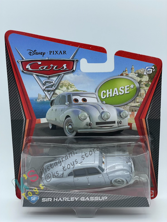 DISNEY PIXAR CARS BY MATTEL "SIR HARLEY GASSUP" CHASE CARS 2 SERIES - BNIP