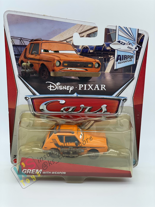 DISNEY PIXAR CARS BY MATTEL 1:55, GREM WITH WEAPON - AIRPORT ADVENTURE SERIES - BNIP