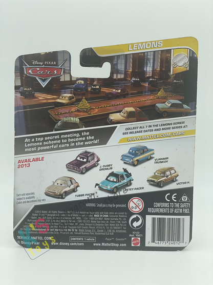 DISNEY PIXAR CARS BY MATTEL 1:55, PETEY PACER -LEMONS SERIES - BNIP