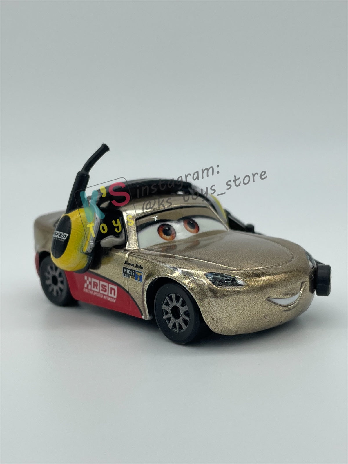 PRE-OWNED / LOOSE DISNEY PIXAR CARS BY MATTEL - "METALLIC SHANNON SPOKES" - CARS 3 SERIES - MINT/NEAR MINT CONDITION - READ DESCRIPTION!!!!!!!!!!!