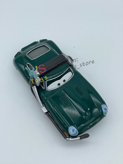 PRE-OWNED / LOOSE DISNEY PIXAR CARS BY MATTEL - "DAVID HOBBSCAP WITH HEADSET" - CARS 2 SERIES - MINT/NEAR MINT CONDITION - READ DESCRIPTION!!!!!!!!!!!