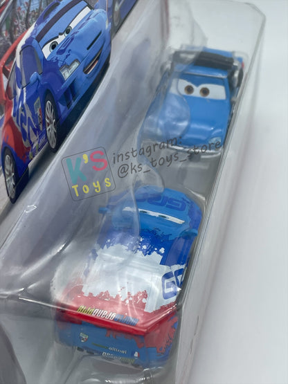 Disney Pixar Cars 1:55 2-Pack by Mattel, "RAOUL CAROULE & BRUNO MOTOREAU" - WGP CARS 2 - BNIP
