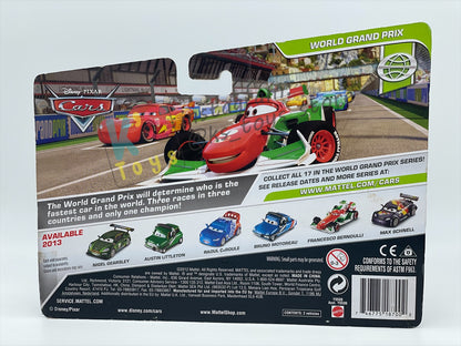 Disney Pixar Cars 1:55 2-Pack by Mattel, "RAOUL CAROULE & BRUNO MOTOREAU" - WGP CARS 2 - BNIP