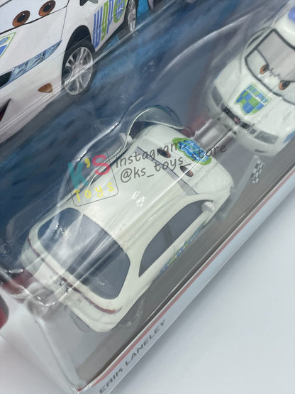 Disney Pixar Cars 1:55 2-Pack by Mattel, "ERIK LANELEY & ALEX CARVILL" - WGP CARS 2 - BNIP