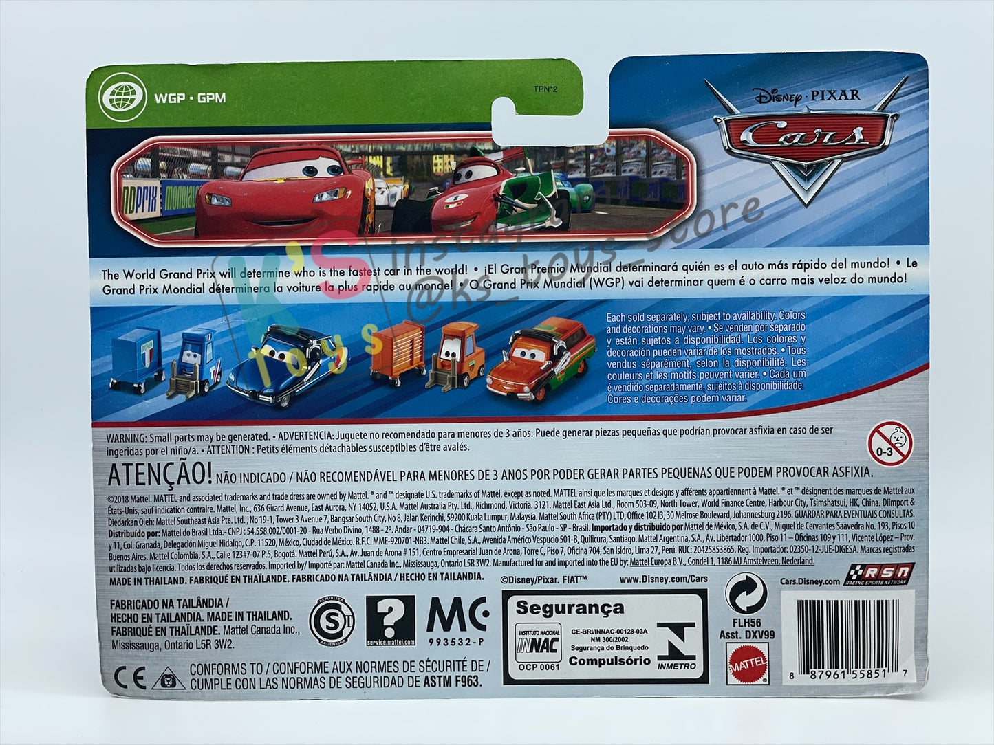 Disney Pixar Cars 1:55 2-Pack by Mattel, "ERIK LANELEY & ALEX CARVILL" - WGP CARS 2 - BNIP
