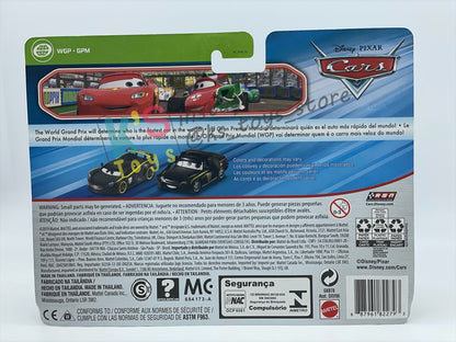 Disney Pixar Cars 1:55 2-Pack by Mattel, "LEWIS HAMILTON & BRUCE BOXMANN" - WGP CARS 2 - BNIP