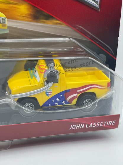 Disney Pixar Cars 1:55 2-Pack by Mattel, "TURBO BULLOCK & JOHN LASSETIRE" - WGP CARS 2 - BNIP
