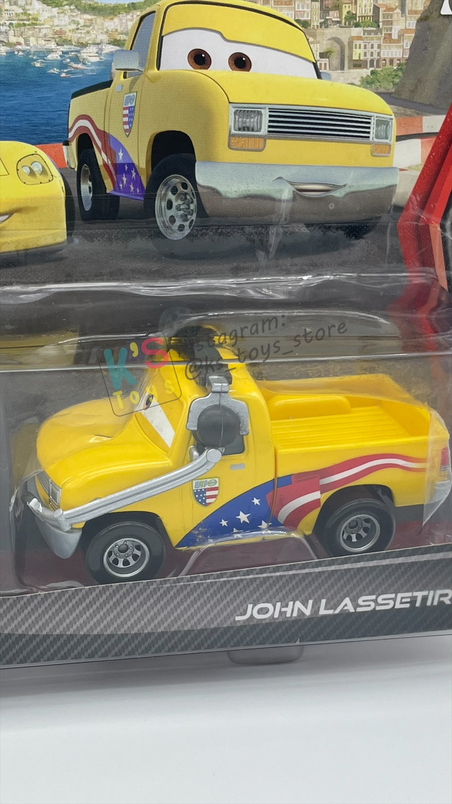 Disney Pixar Cars 1:55 2-Pack by Mattel, "JEFF GORVETTE & JOHN LASSETIRE" - WGP CARS 2 - BNIP CARD IS NOT IN MINT CONDITION!!