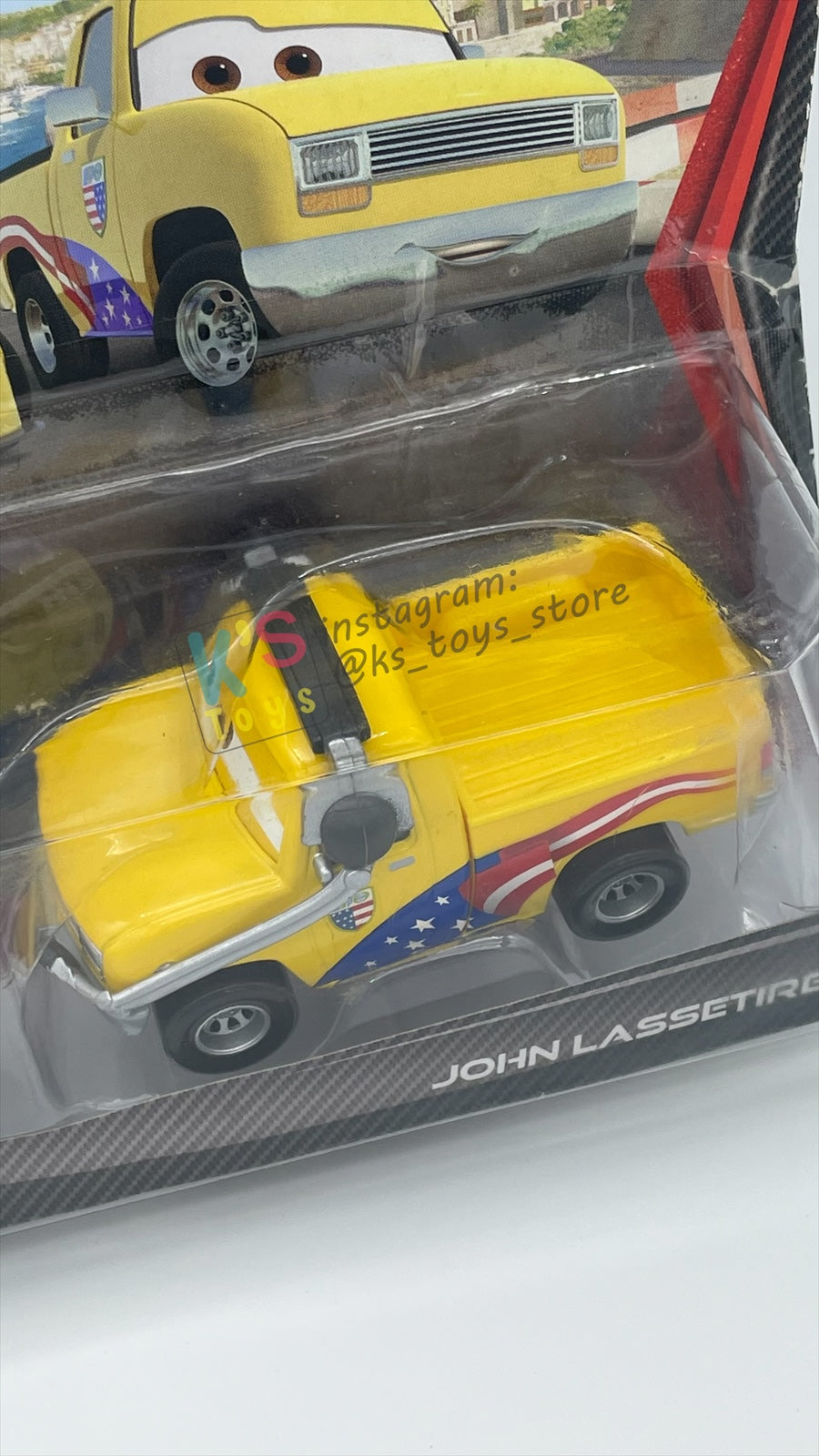 Disney Pixar Cars 1:55 2-Pack by Mattel, "JEFF GORVETTE & JOHN LASSETIRE" - WGP CARS 2 - BNIP CARD IS NOT IN MINT CONDITION!!