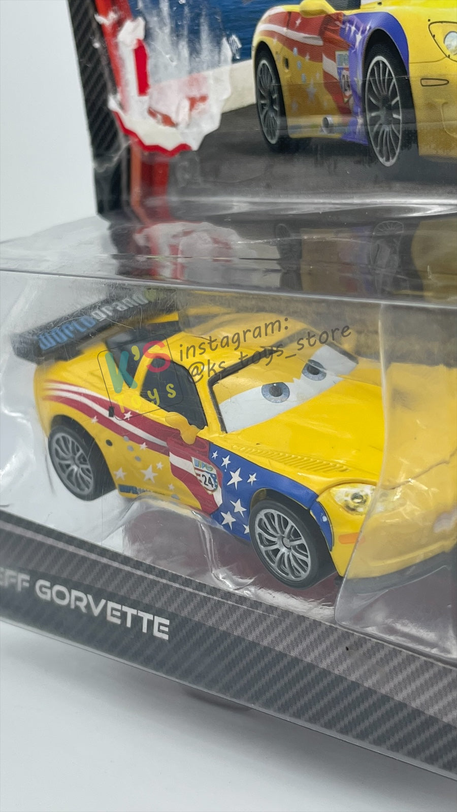 Disney Pixar Cars 1:55 2-Pack by Mattel, "JEFF GORVETTE & JOHN LASSETIRE" - WGP CARS 2 - BNIP CARD IS NOT IN MINT CONDITION!!