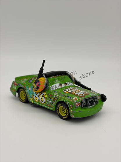 PRE-OWNED / LOOSE DISNEY PIXAR CARS BY MATTEL - "CHICK HICKS WITH HEADSET" - CARS 3 SERIES - PLAYED CONDITION - READ DESCRIPTION!!!!!!!!!!!