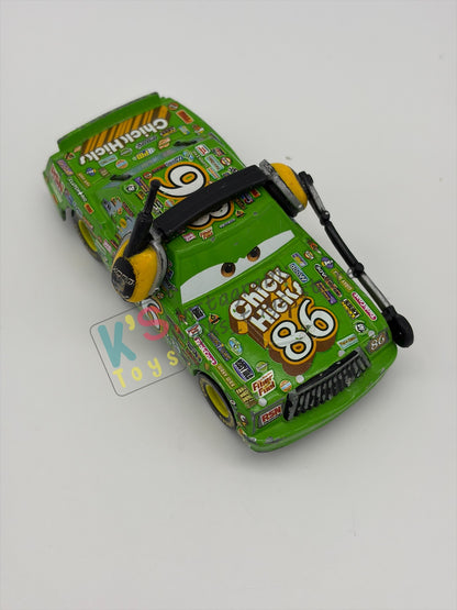 PRE-OWNED / LOOSE DISNEY PIXAR CARS BY MATTEL - "CHICK HICKS WITH HEADSET" - CARS 3 SERIES - PLAYED CONDITION - READ DESCRIPTION!!!!!!!!!!!