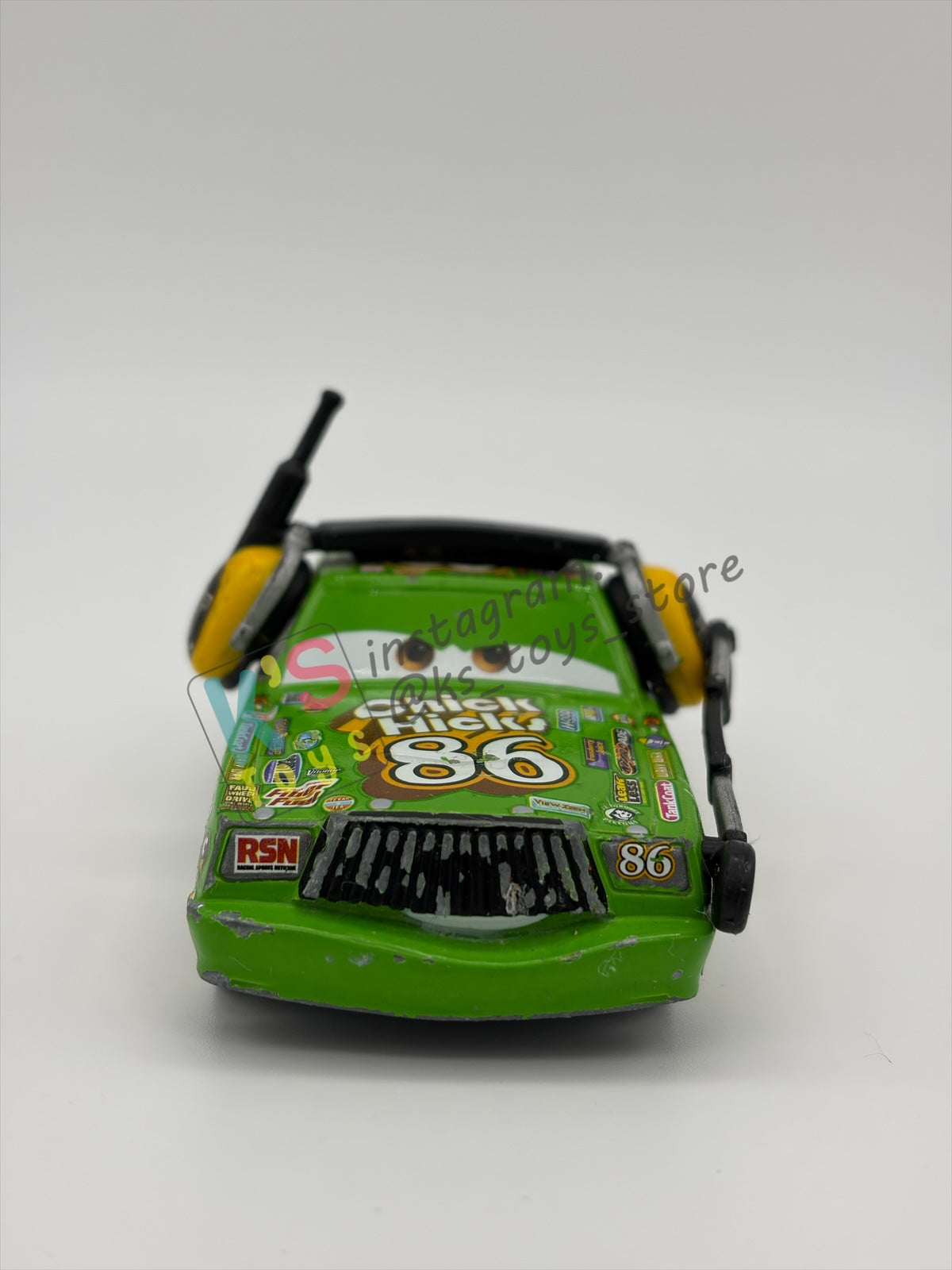 PRE-OWNED / LOOSE DISNEY PIXAR CARS BY MATTEL - "CHICK HICKS WITH HEADSET" - CARS 3 SERIES - PLAYED CONDITION - READ DESCRIPTION!!!!!!!!!!!