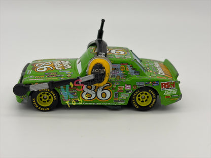 PRE-OWNED / LOOSE DISNEY PIXAR CARS BY MATTEL - "CHICK HICKS WITH HEADSET" - CARS 3 SERIES - PLAYED CONDITION - READ DESCRIPTION!!!!!!!!!!!