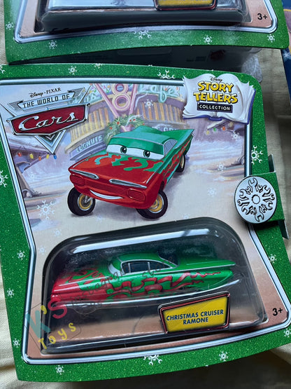 BUNDLE OF CHRISTMAS SERIES SET of Disney Pixar Cars by MATTEL, 13 pcs BNIP Single Cars, 1x #pack gift set of Santa Cars and 1x Displayed condition of Clutch Kringle - BNIP