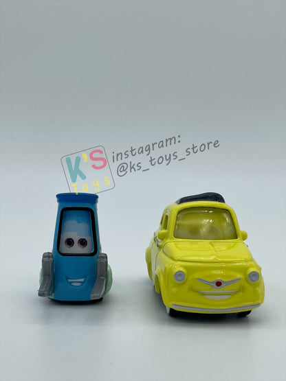PRE-OWNED / LOOSE DISNEY PIXAR CARS 1:55 BY MATTEL - "LUIGI GUIDO LENTICULAR EYES V2" LENTICULAR EYES SERIES - MINT CONDITION