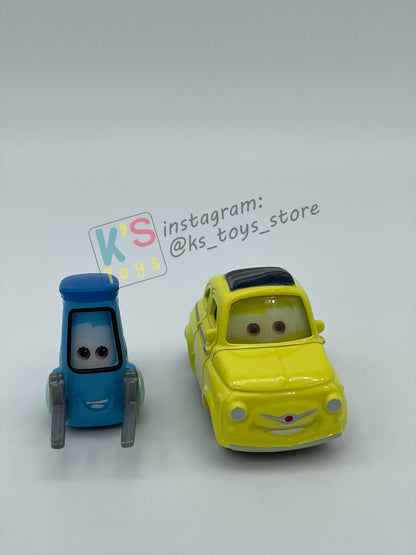 PRE-OWNED / LOOSE DISNEY PIXAR CARS 1:55 BY MATTEL - "LUIGI GUIDO LENTICULAR EYES V2" LENTICULAR EYES SERIES - MINT CONDITION