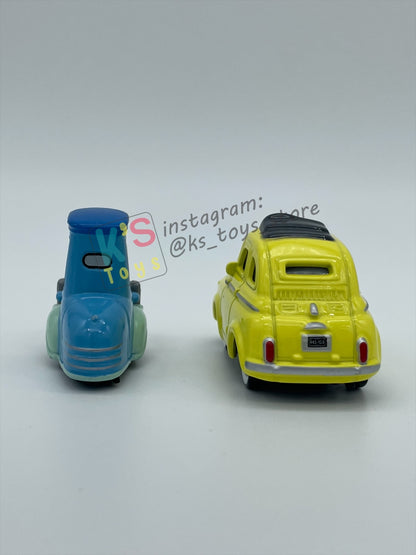 PRE-OWNED / LOOSE DISNEY PIXAR CARS 1:55 BY MATTEL - "LUIGI GUIDO LENTICULAR EYES V2" LENTICULAR EYES SERIES - MINT CONDITION