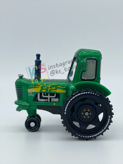 PRE-OWNED / LOOSE DISNEY PIXAR CARS 1:55 BY MATTEL - "SHINY WAX RACING TRACTOR" TRACTOR TRAINING SERIES - MINT CONDITION