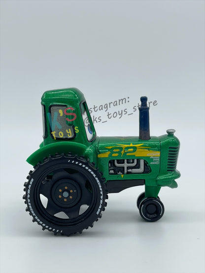 PRE-OWNED / LOOSE DISNEY PIXAR CARS 1:55 BY MATTEL - "SHINY WAX RACING TRACTOR" TRACTOR TRAINING SERIES - MINT CONDITION