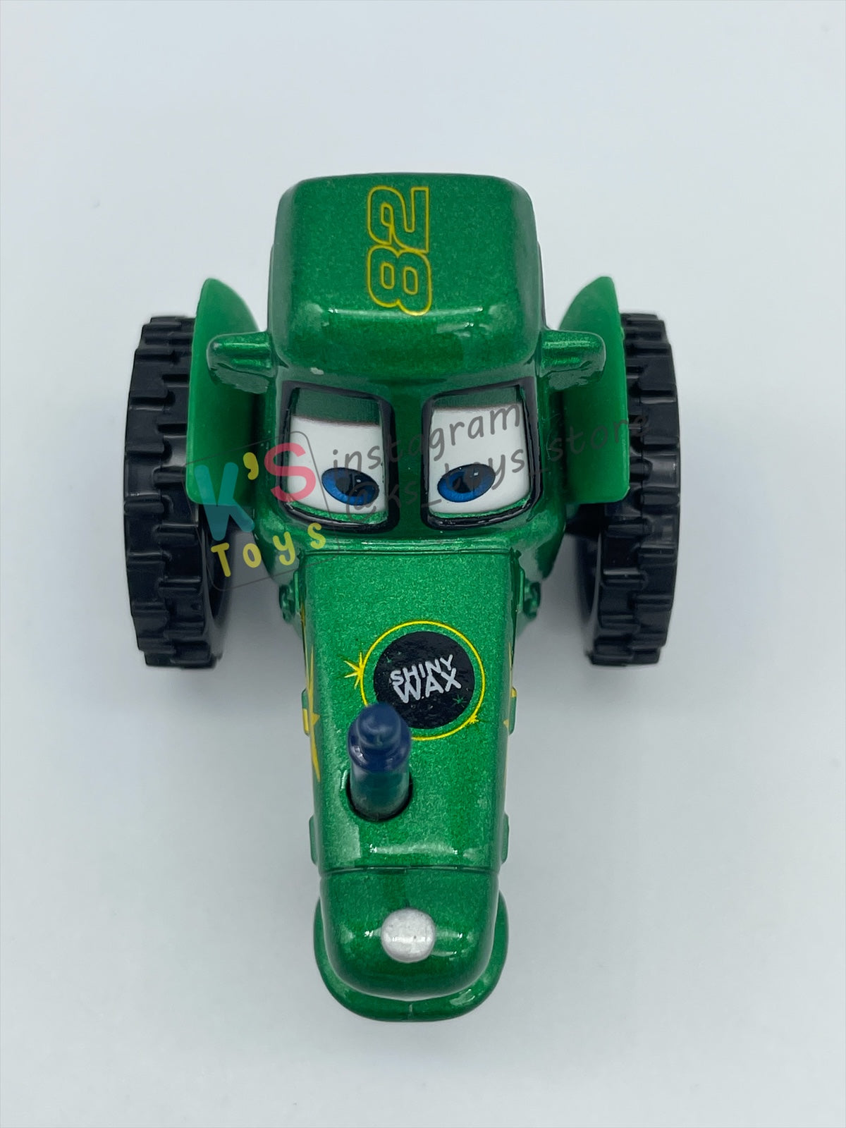PRE-OWNED / LOOSE DISNEY PIXAR CARS 1:55 BY MATTEL - "SHINY WAX RACING TRACTOR" TRACTOR TRAINING SERIES - MINT CONDITION