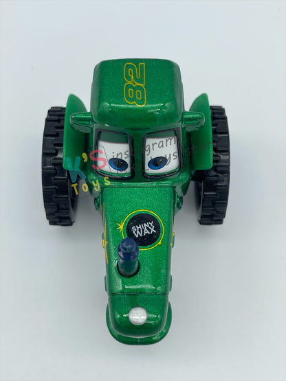 PRE-OWNED / LOOSE DISNEY PIXAR CARS 1:55 BY MATTEL - "SHINY WAX RACING TRACTOR" TRACTOR TRAINING SERIES - MINT CONDITION